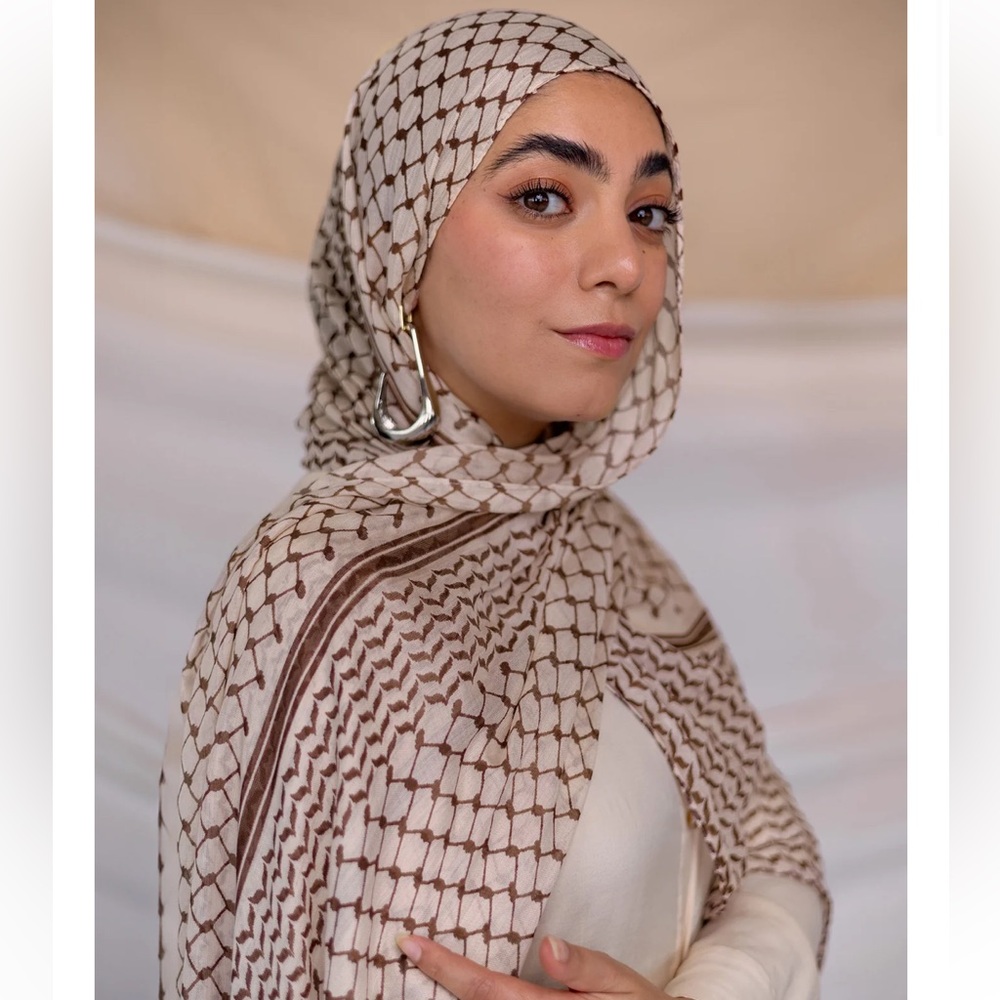 Brown Vela Keffiya Hijab
